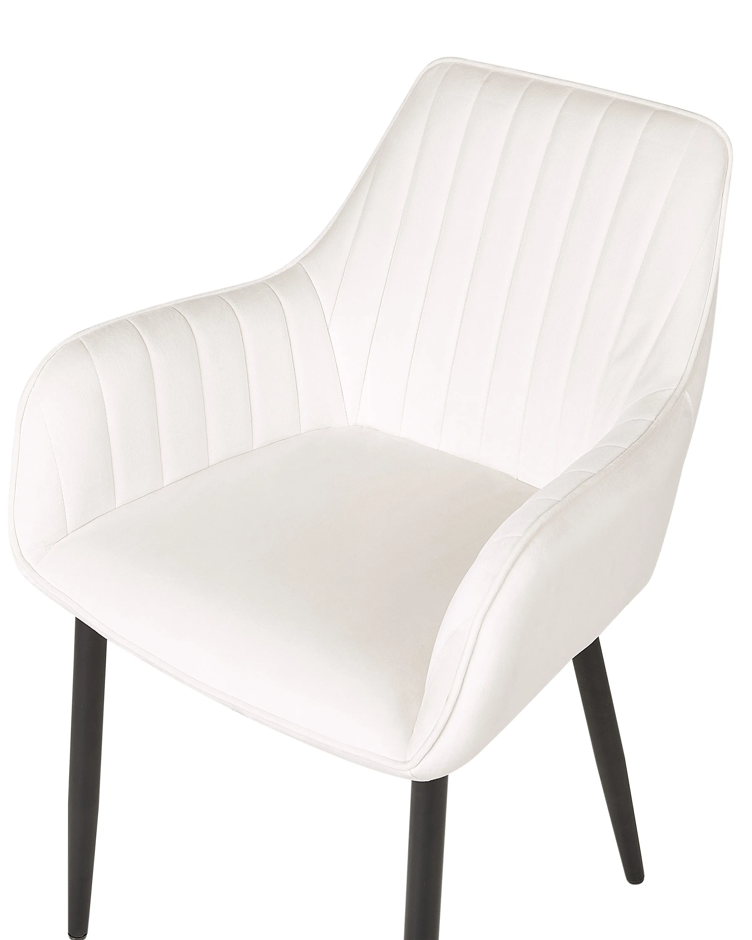 Set van 2 eetkamerstoelen WELLSTON Fluweel Gebroken wit