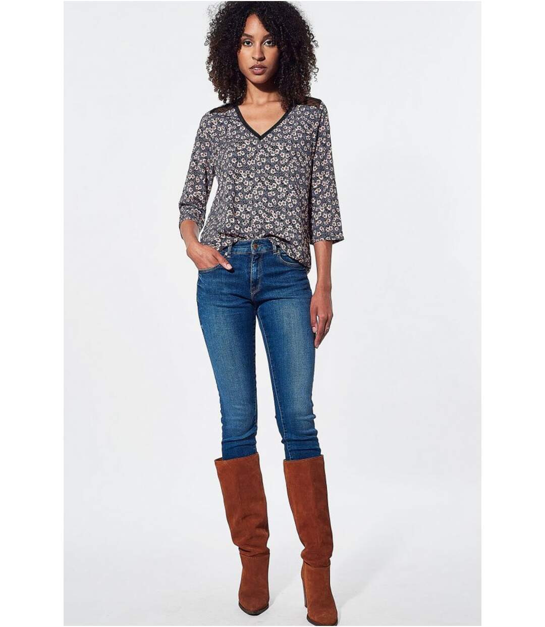 Blouse à imprimé fleuri  -  Kaporal - Femme