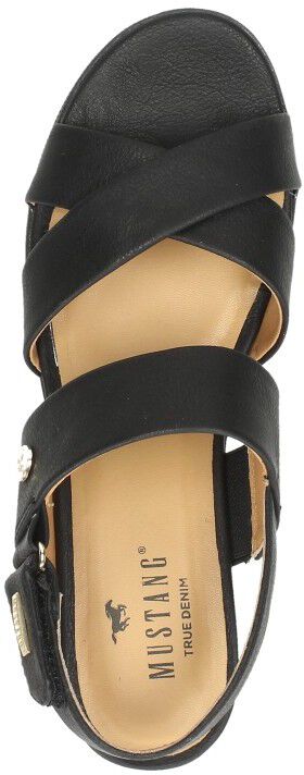 Mustang Sandalen Plat zwart