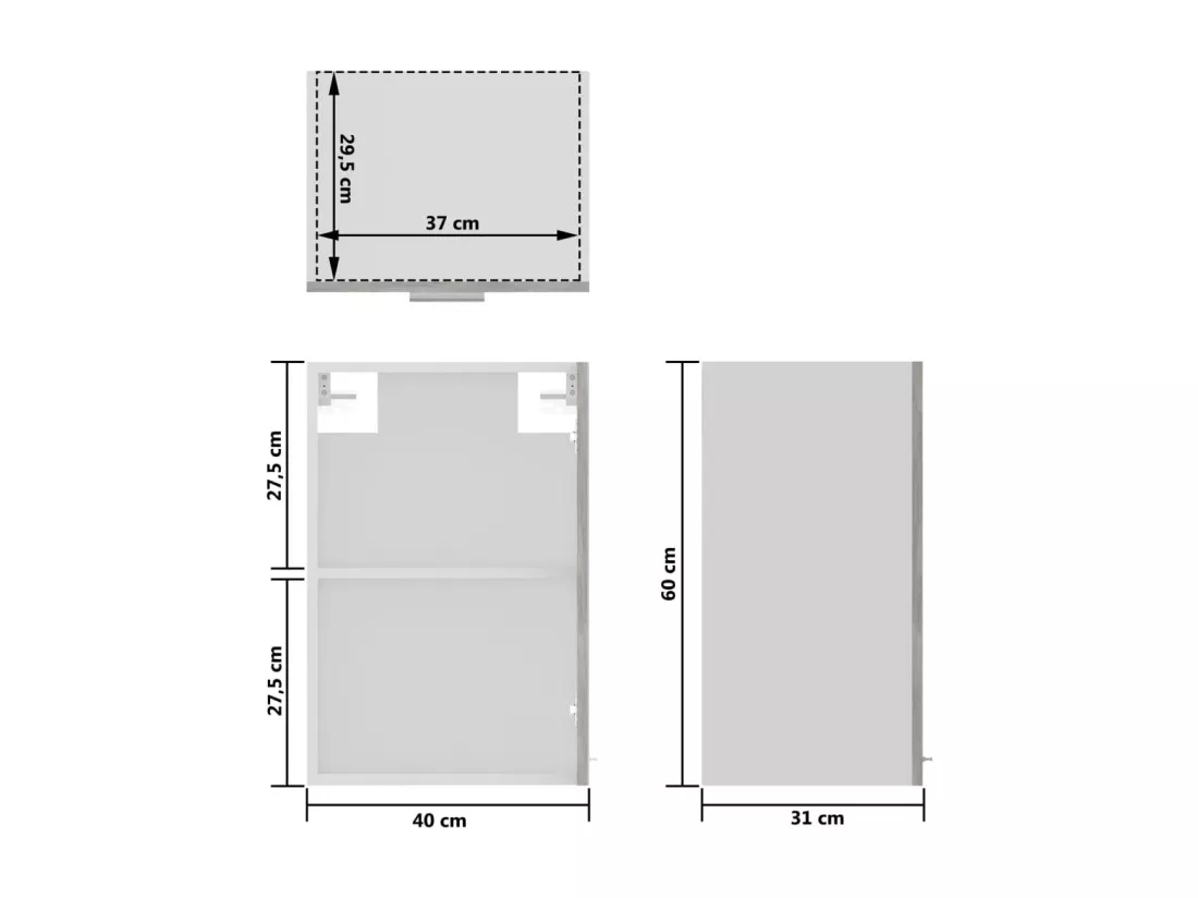 Armoire en verre suspendue 
