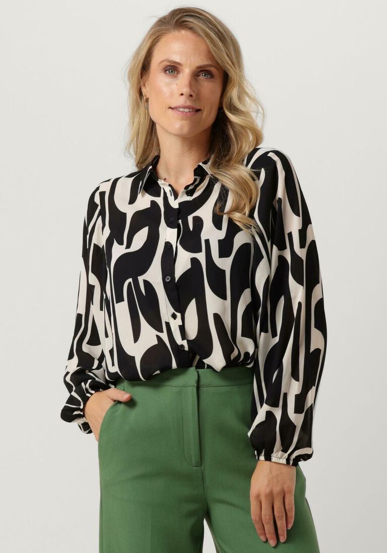 ANOTHER LABEL zwarte another label blouse macy graphic shirt l/s