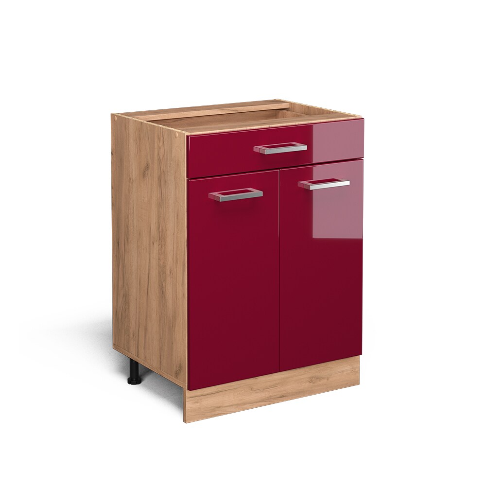 Vicco Schubunterschrank Küchenschrank Küchenzeile R-Line 60 cm Goldkraft Bordeaux