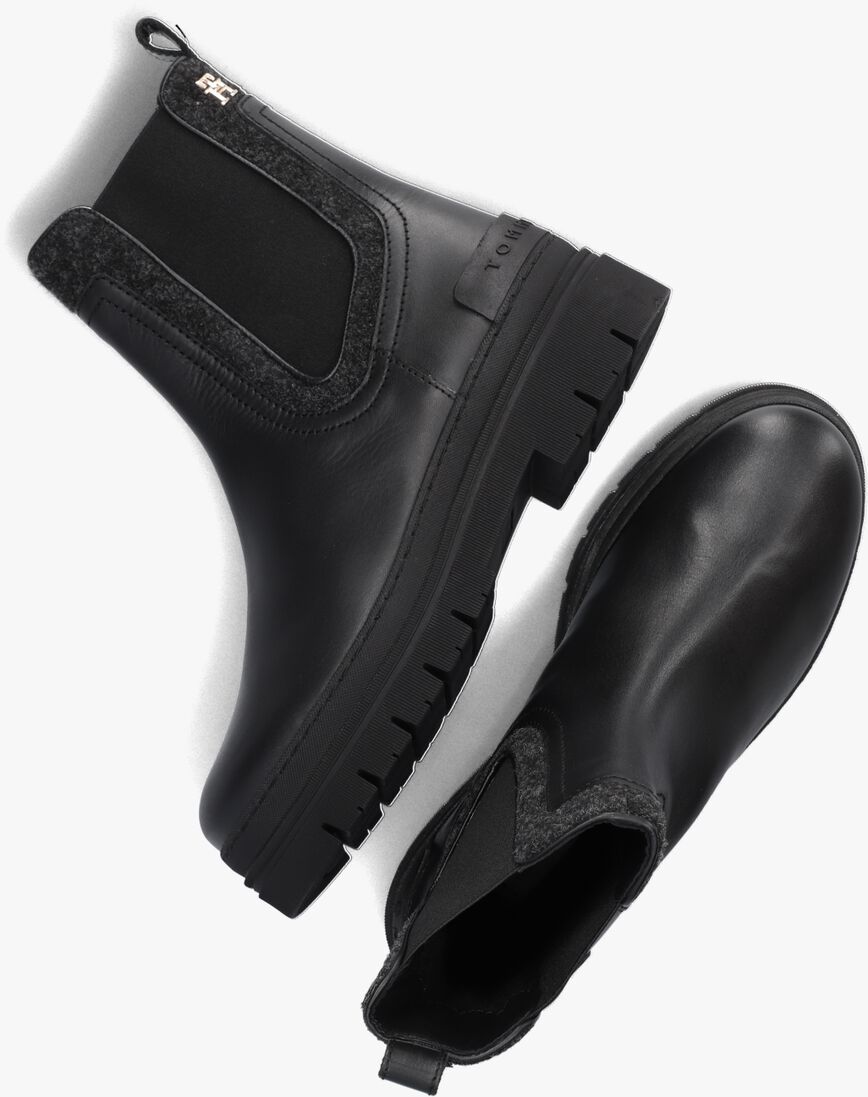 TOMMY HILFIGER zwarte tommy hilfiger chelsea boots feminini felt chelsea bootie