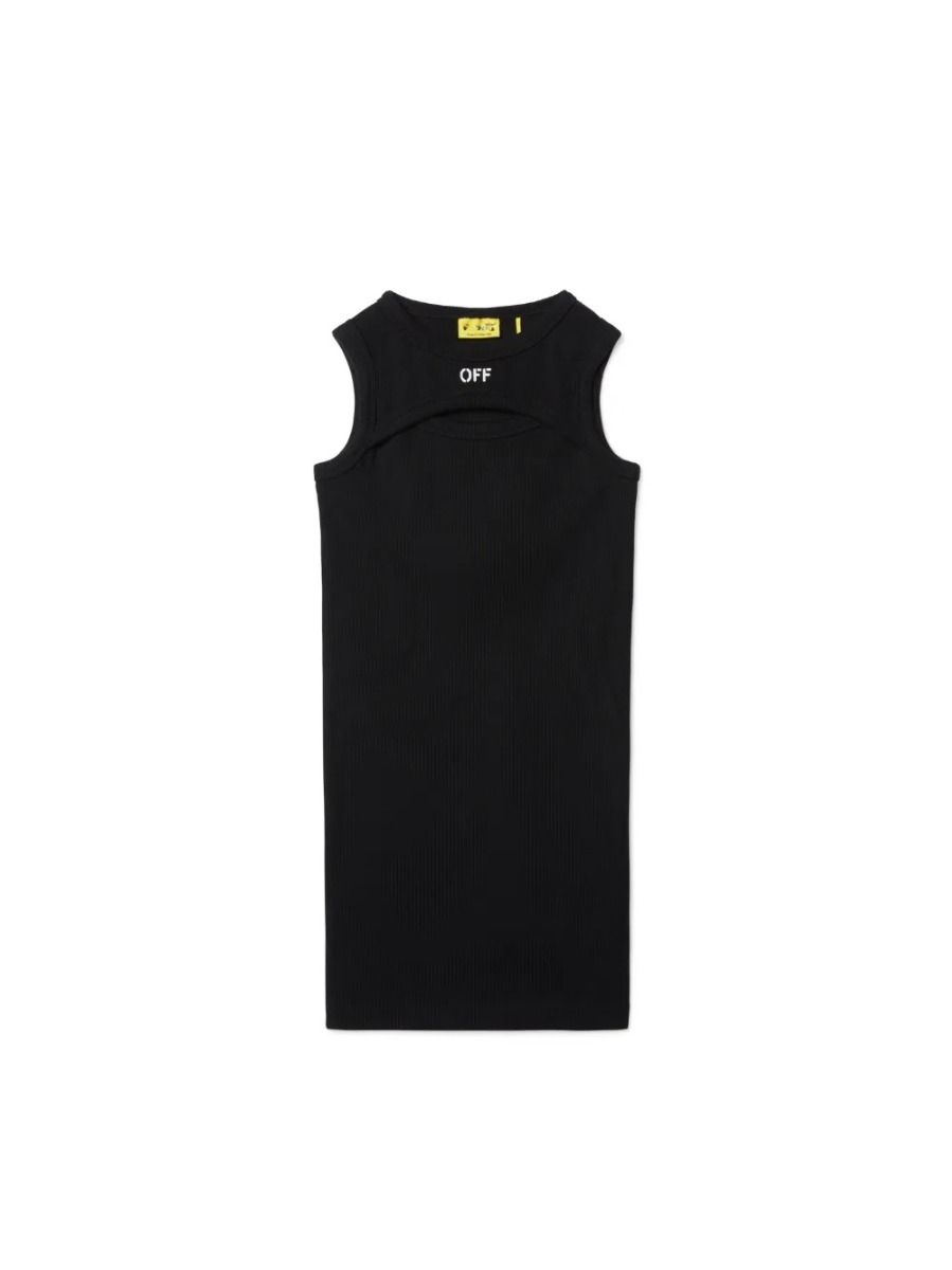 Off-White Off Stamp Clear Ribbed Dress