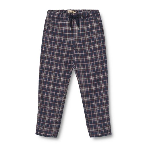 Wheat Rufus Lined Bukser, Navy Check, 98 cm