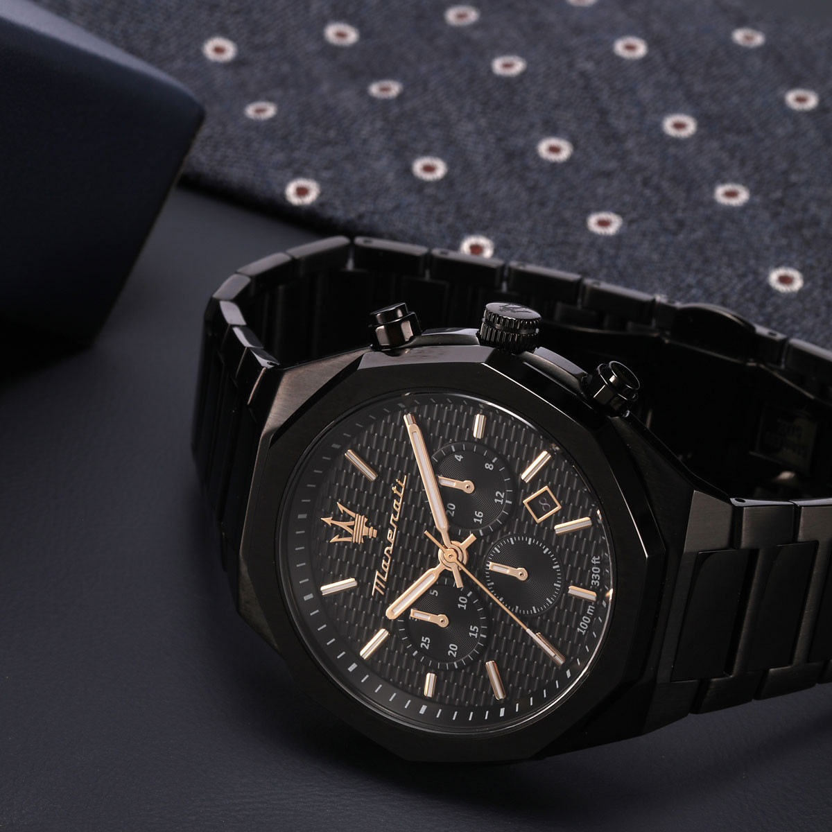 Montre MASERATI homme bracelet acier noir