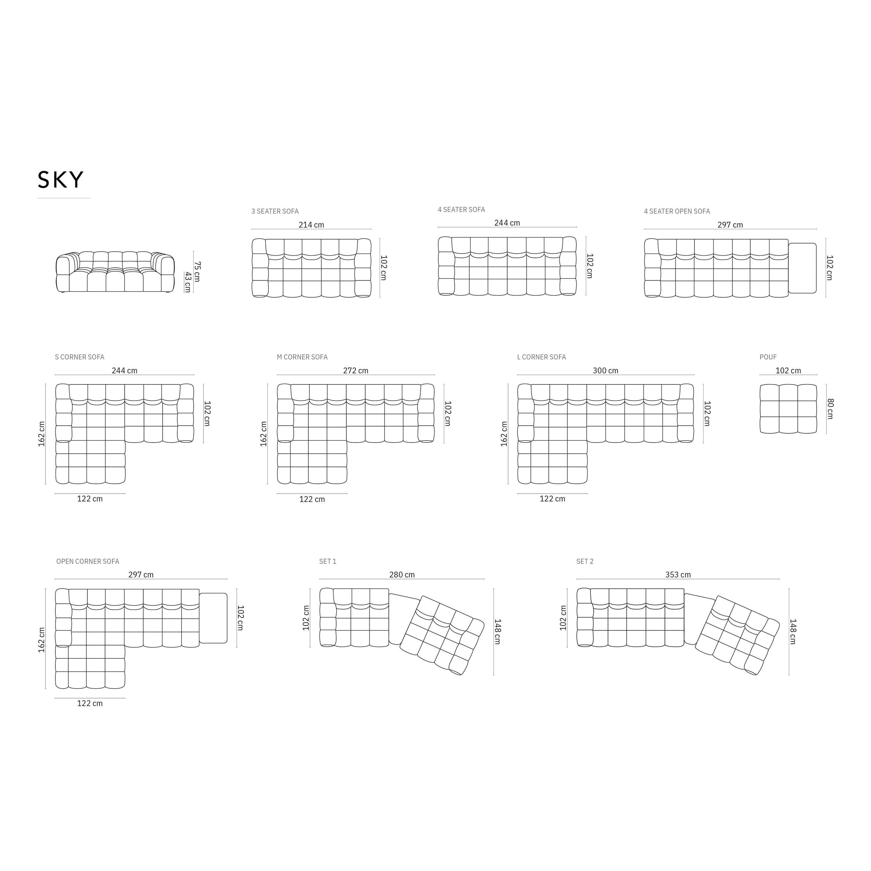 Cosmopolitan Design Sky 4-zitsbank - Lichtgroen