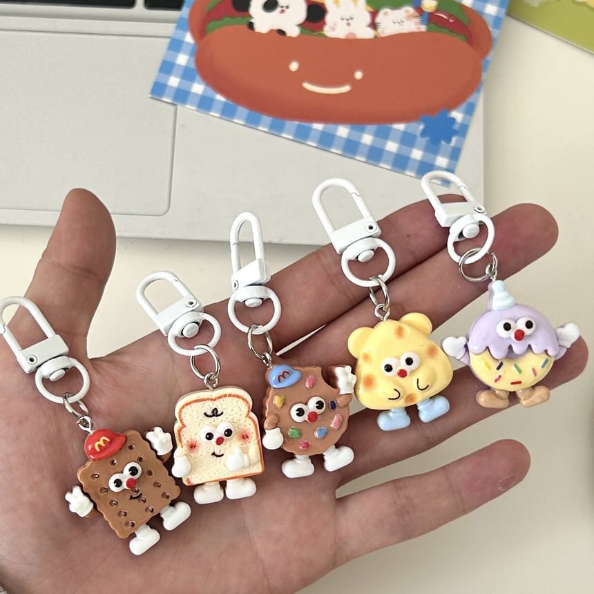 Kawano - Sleutelhanger met etenscartoon en legeringstasbedel (verschillende ontwerpen)