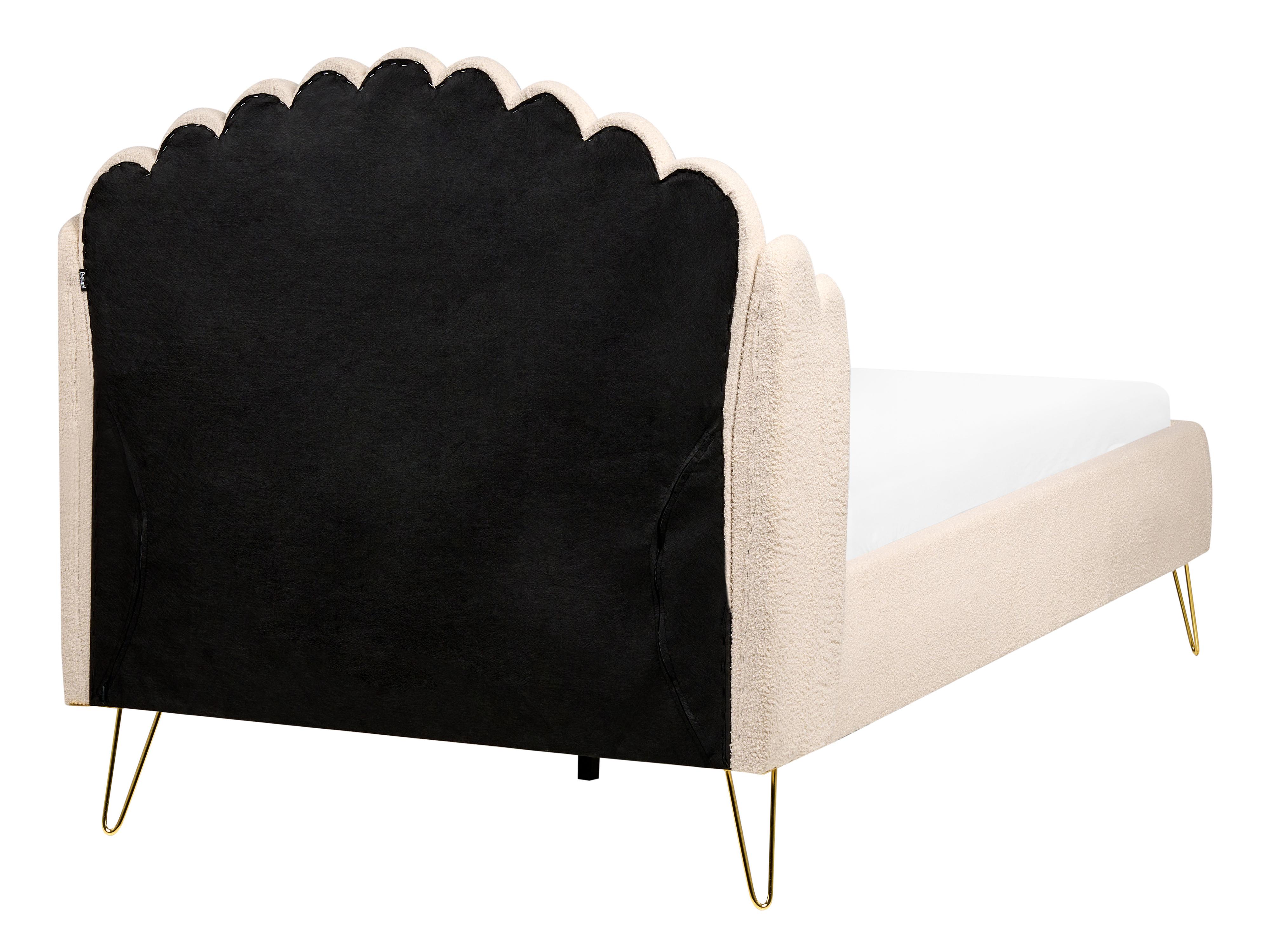 Bed Bouclé AMBILLOU 120 x 200 cm Beige