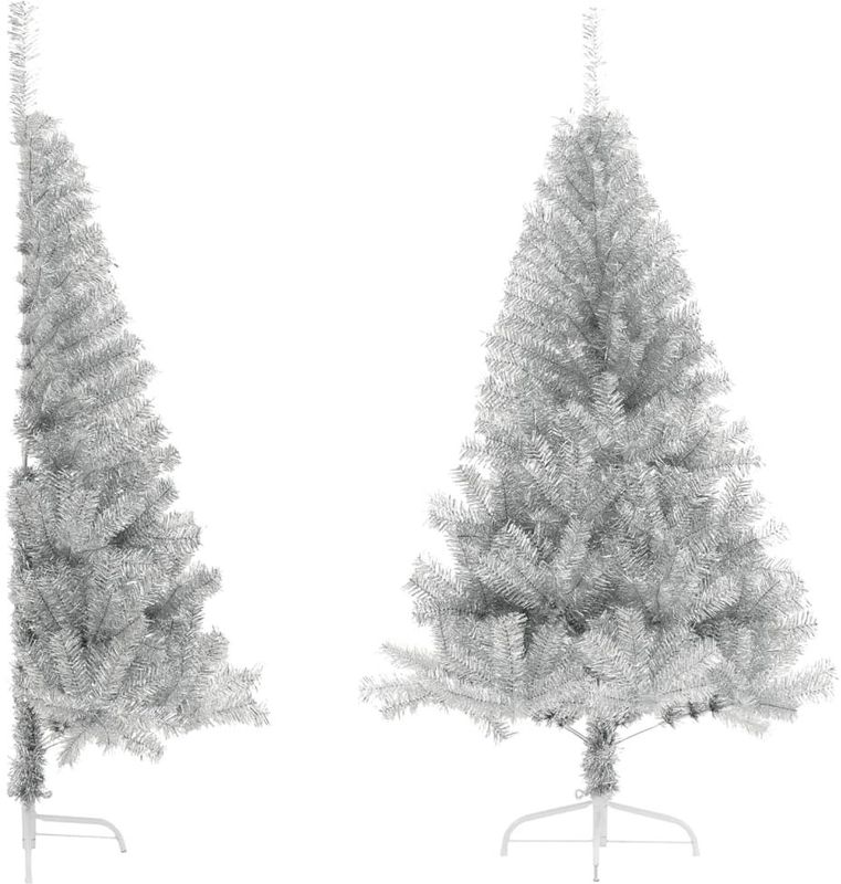 Kunstkerstboom - Halfrond - Zilver - PET en Staal - 180 cm Hoog