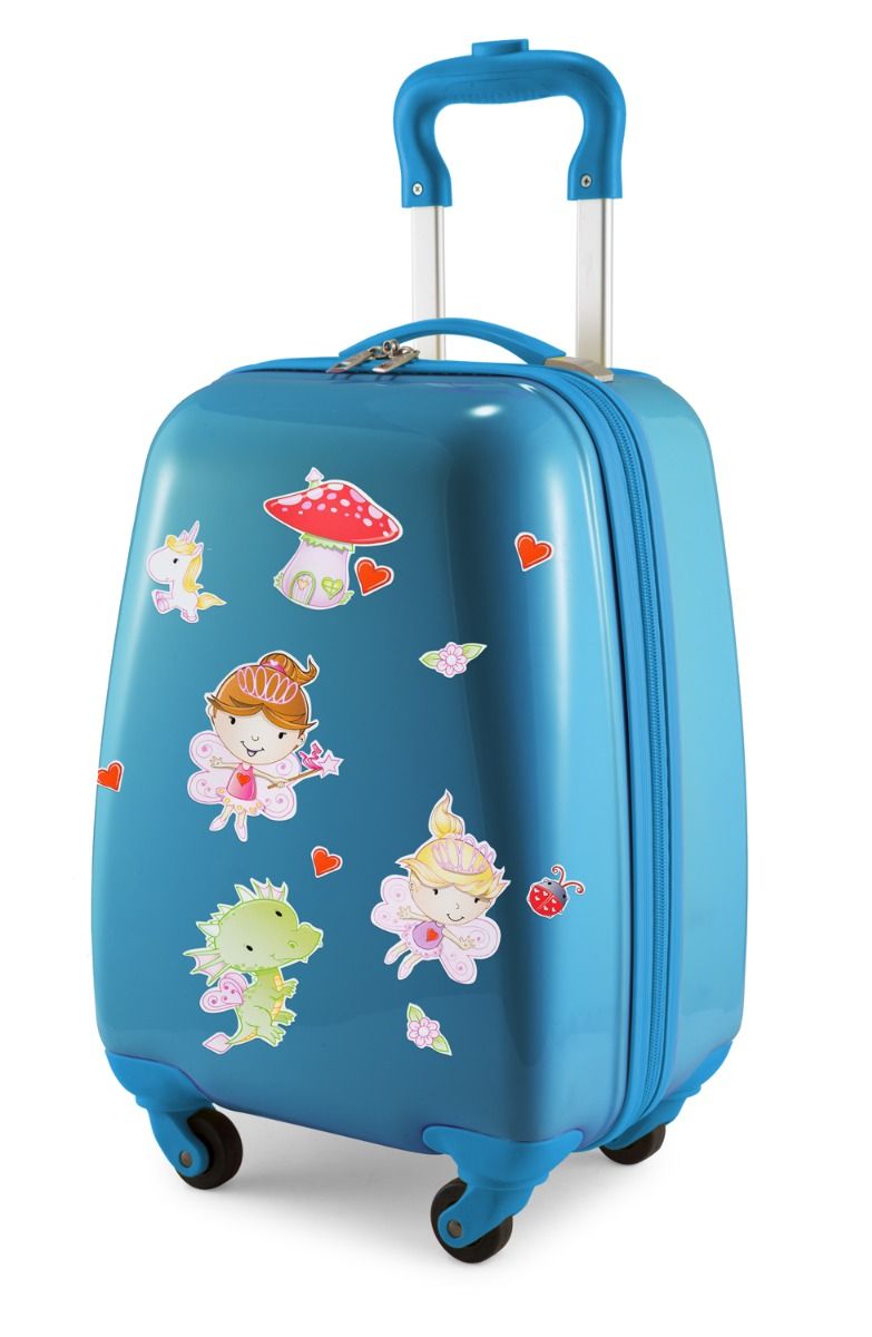 Para crianças - Mala infantil com adesivos refletivos de fadas, mala infantil rígida, bagagem de mão, 24 litros
