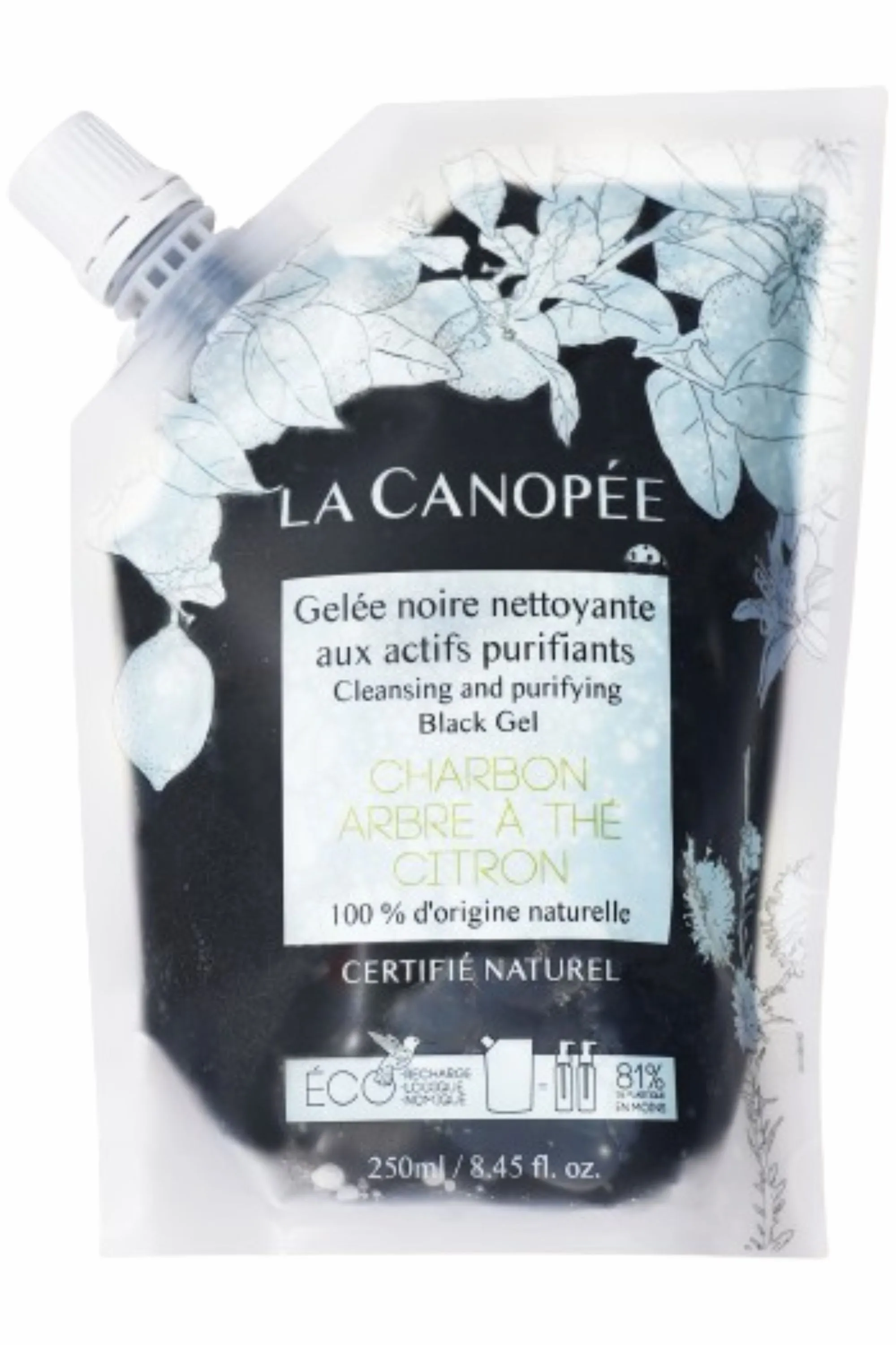 La Canopée Gelée noire nettoyante aux actifs purifiants rechargeable-120 ml