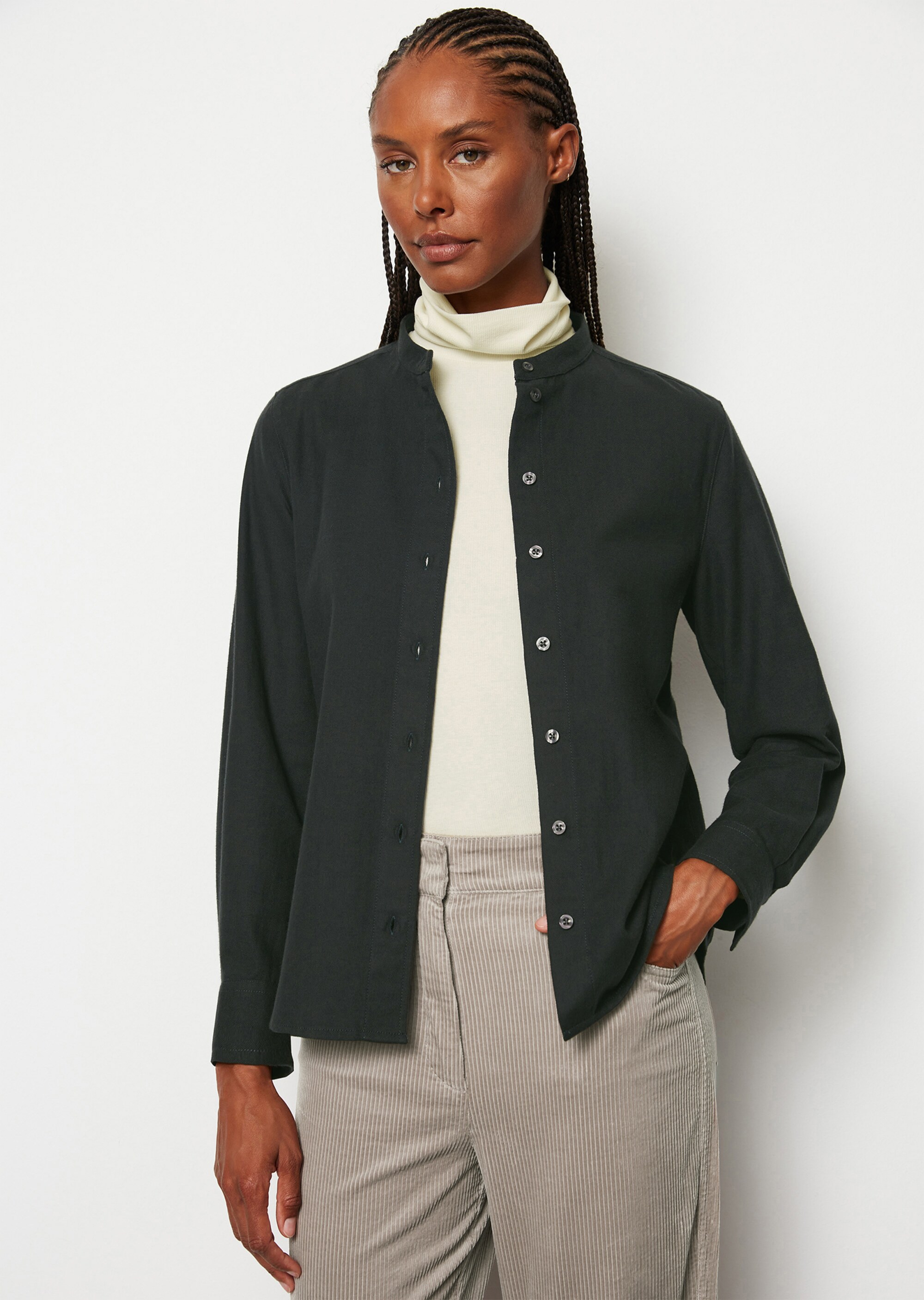 Flanell-Langarm-Bluseaus softer Herringbone-Qualität