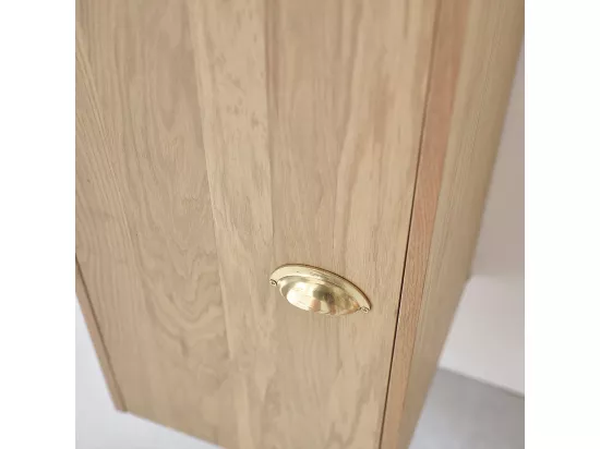 Colonne de salle de bain en chêne massif suspendue