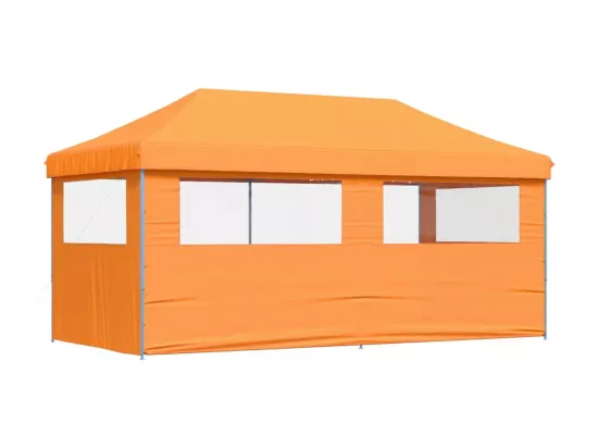Tente de réception pliable escamotable avec 3 parois latérales
