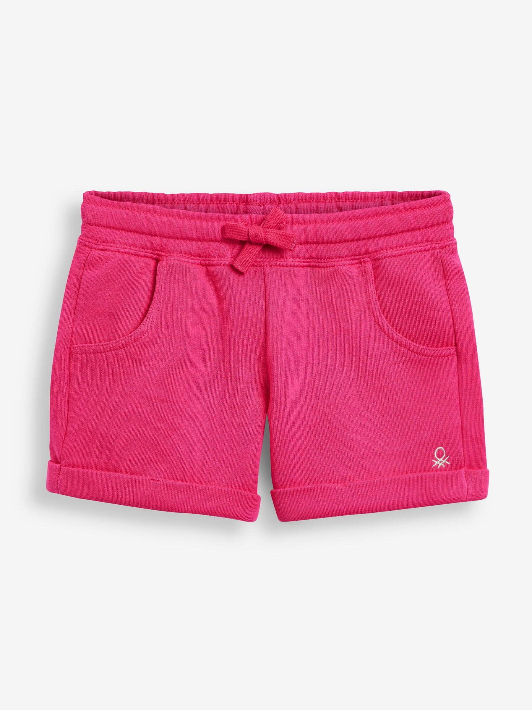 Donkerroze - Benetton 100% katoenen jersey shorts voor meisjes