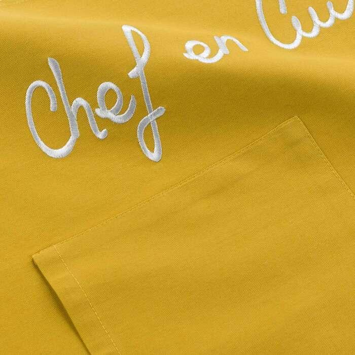 TABLIER ET POCHE 60X84 CM COTON CUISTOT JAUNE