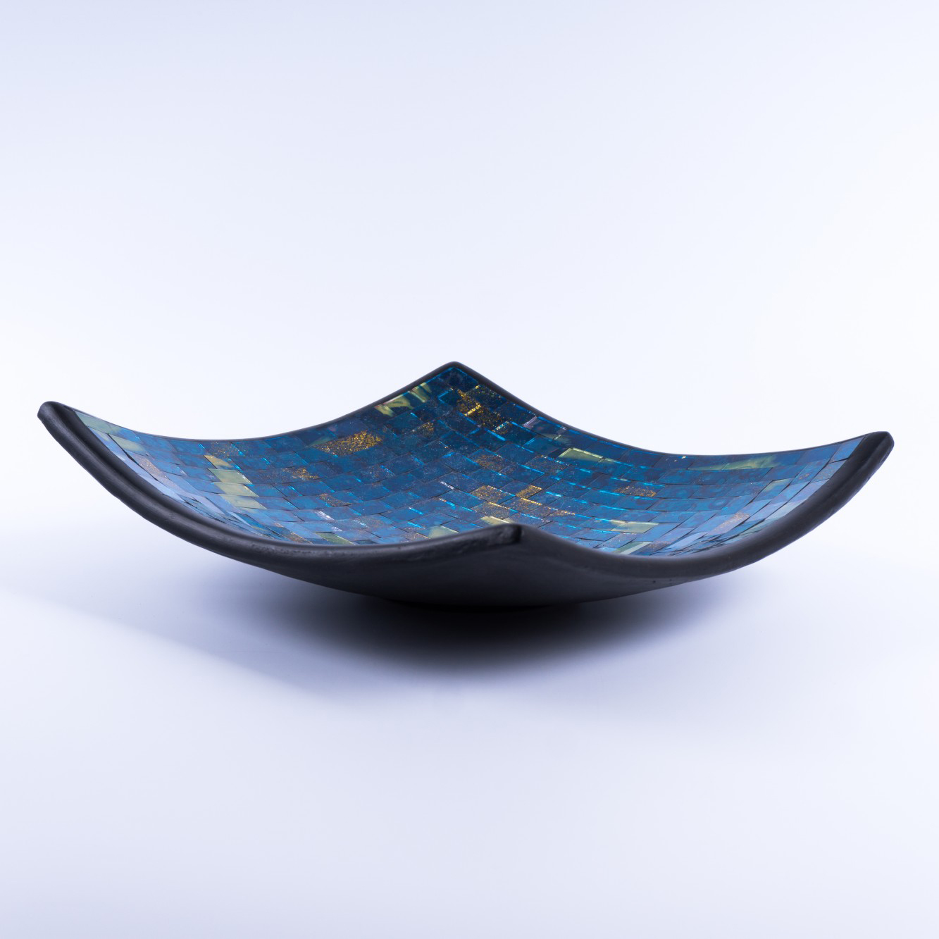 3er-Set Mosaikteller, blau, gold von fischer's lagerhaus