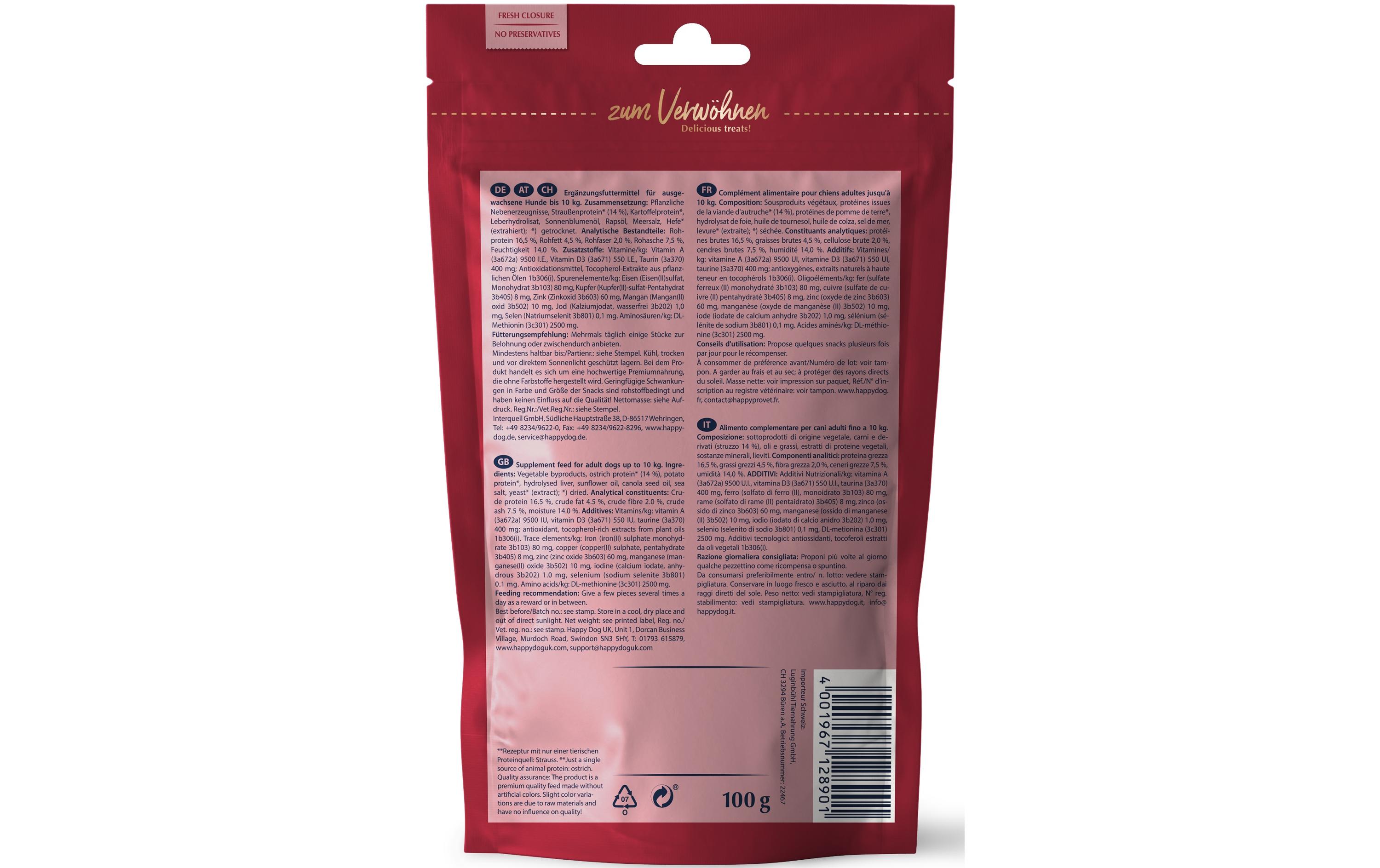 Leckerli Soft Snack Mini Africa, 100 gSofter Snack für kleine Hunde