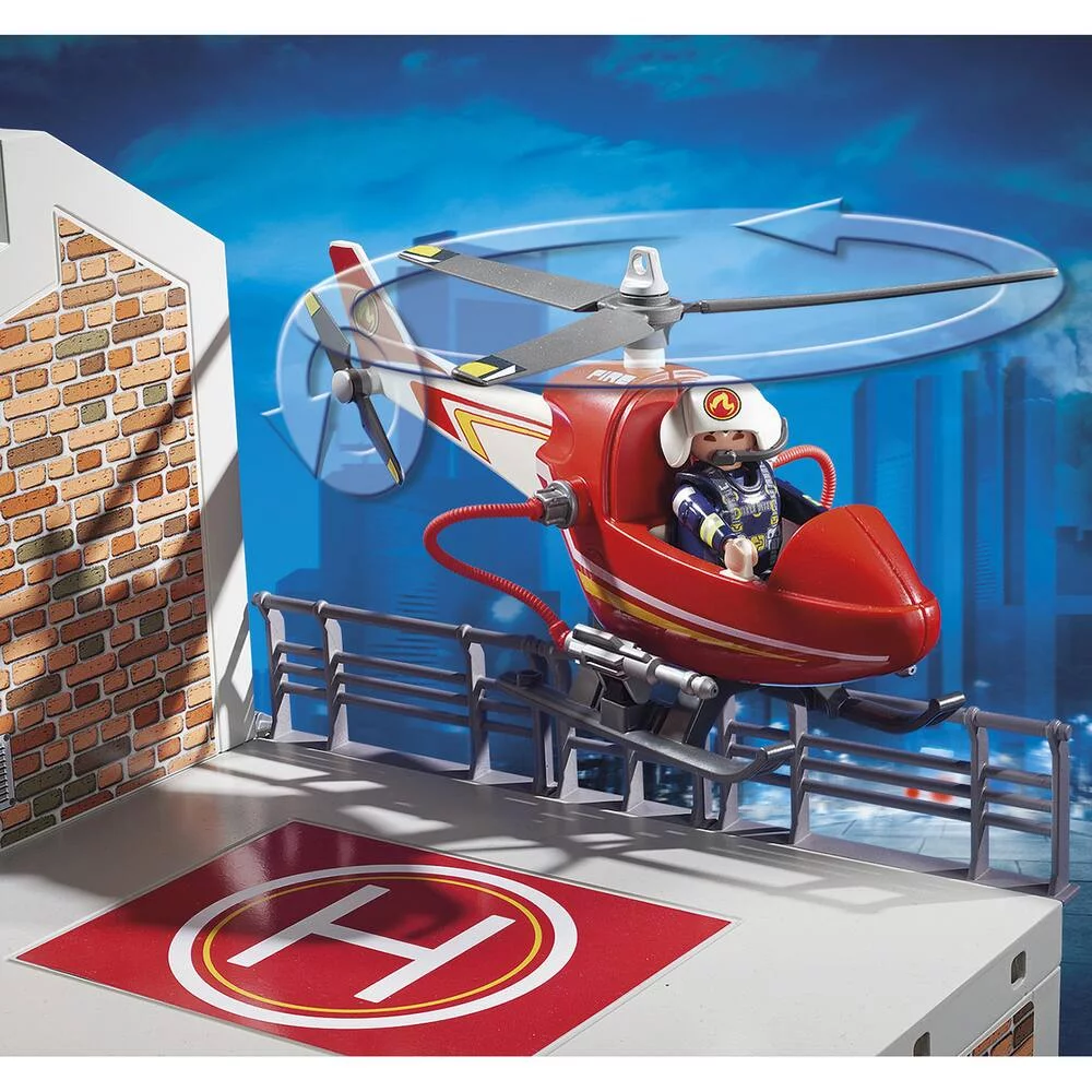 CASERNE DE POMPIERS ET HELICOPTERE - 9462