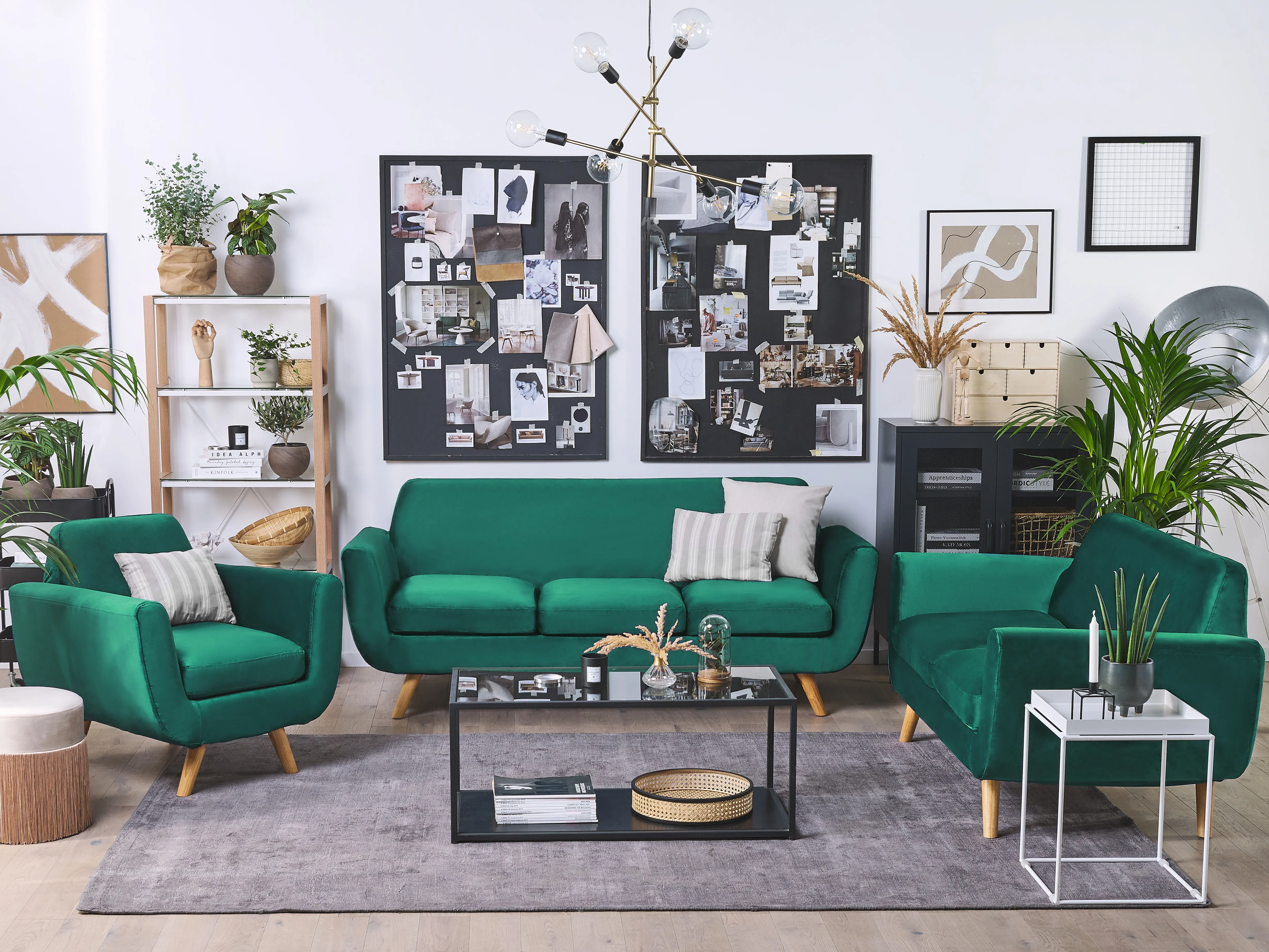Hoes voor fauteuil BERNES Fluweel Groen