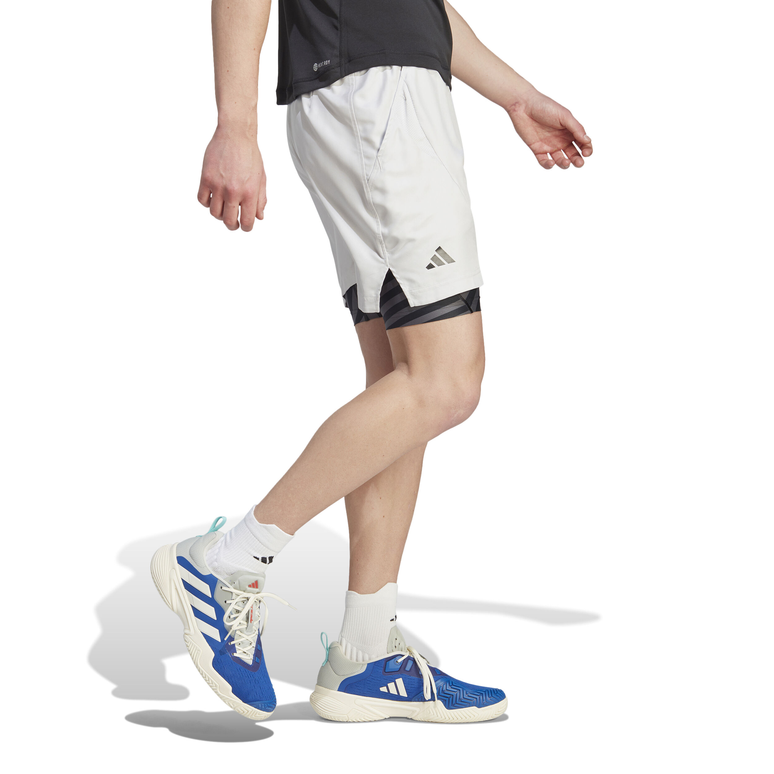 adidas 2in1 Pro Shorts Hommes - Gris Clair , Noir
