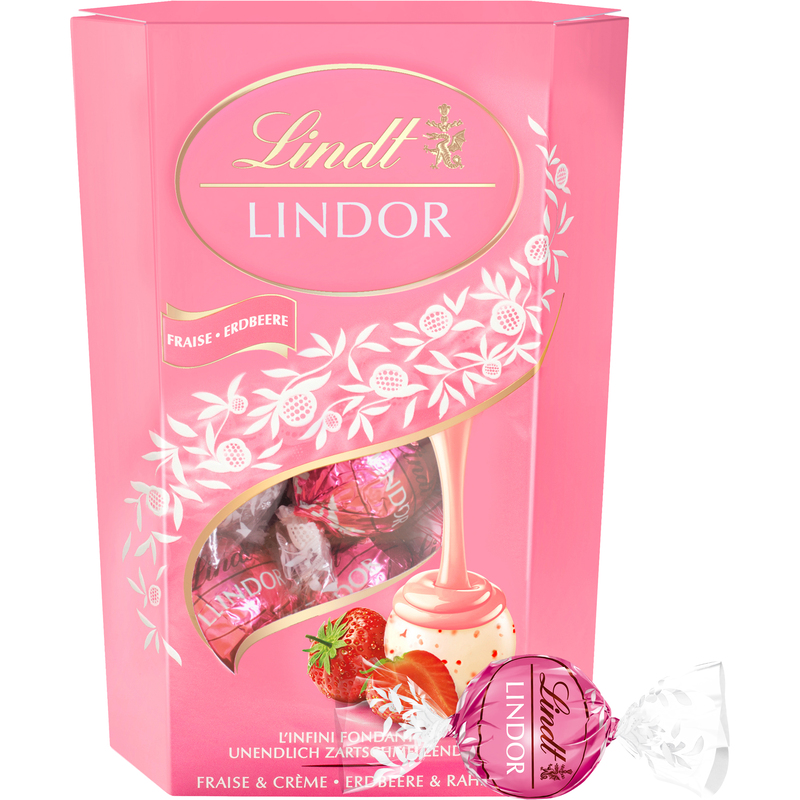 Lindt Lindor Kugeln Erdbeere & Rahm, 200 g