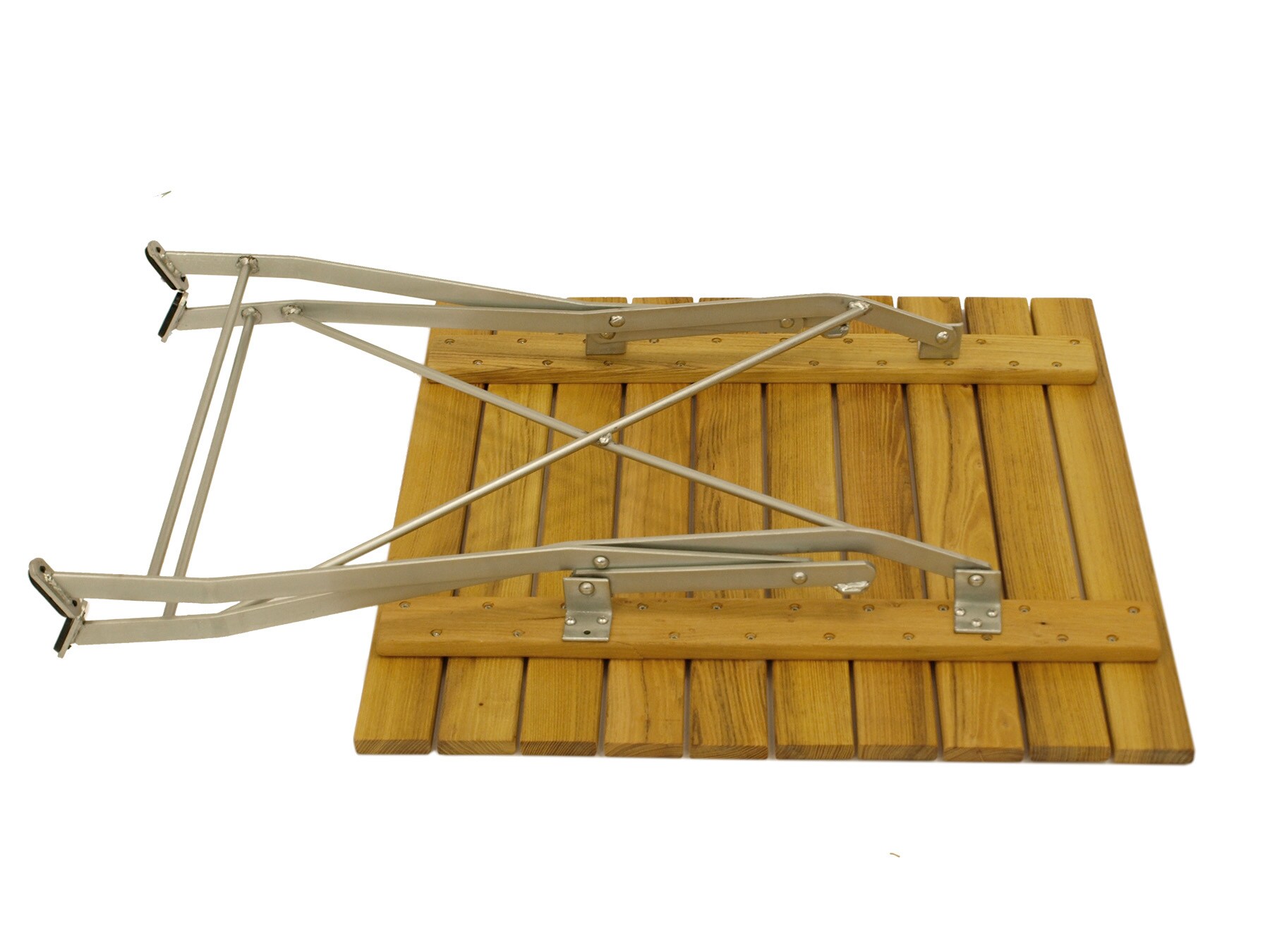 DEGAMO Biergarten - Garnitur MÜNCHEN 3-teilig (2x Stuhl, 1x Tisch 70x70cm), Flachstahl verzinkt + Robinie