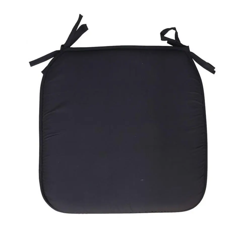 Gerimport Stoelkussen Anna - binnen/buiten - zwart - 39x39x3 cm