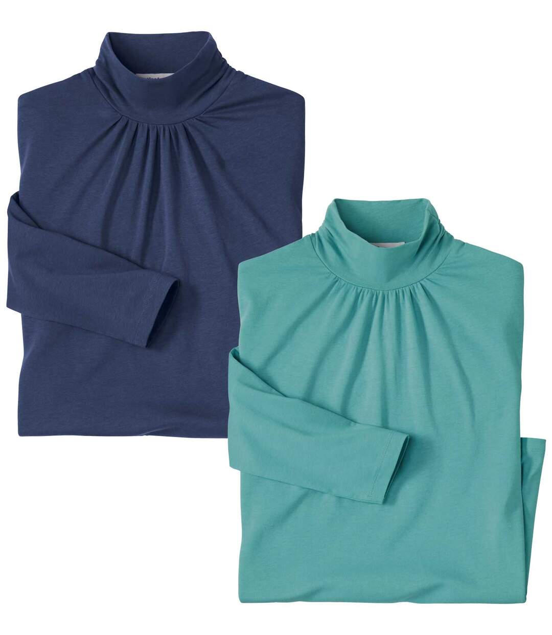 Lot de 2 Sous-Pulls Col Montant Froncé