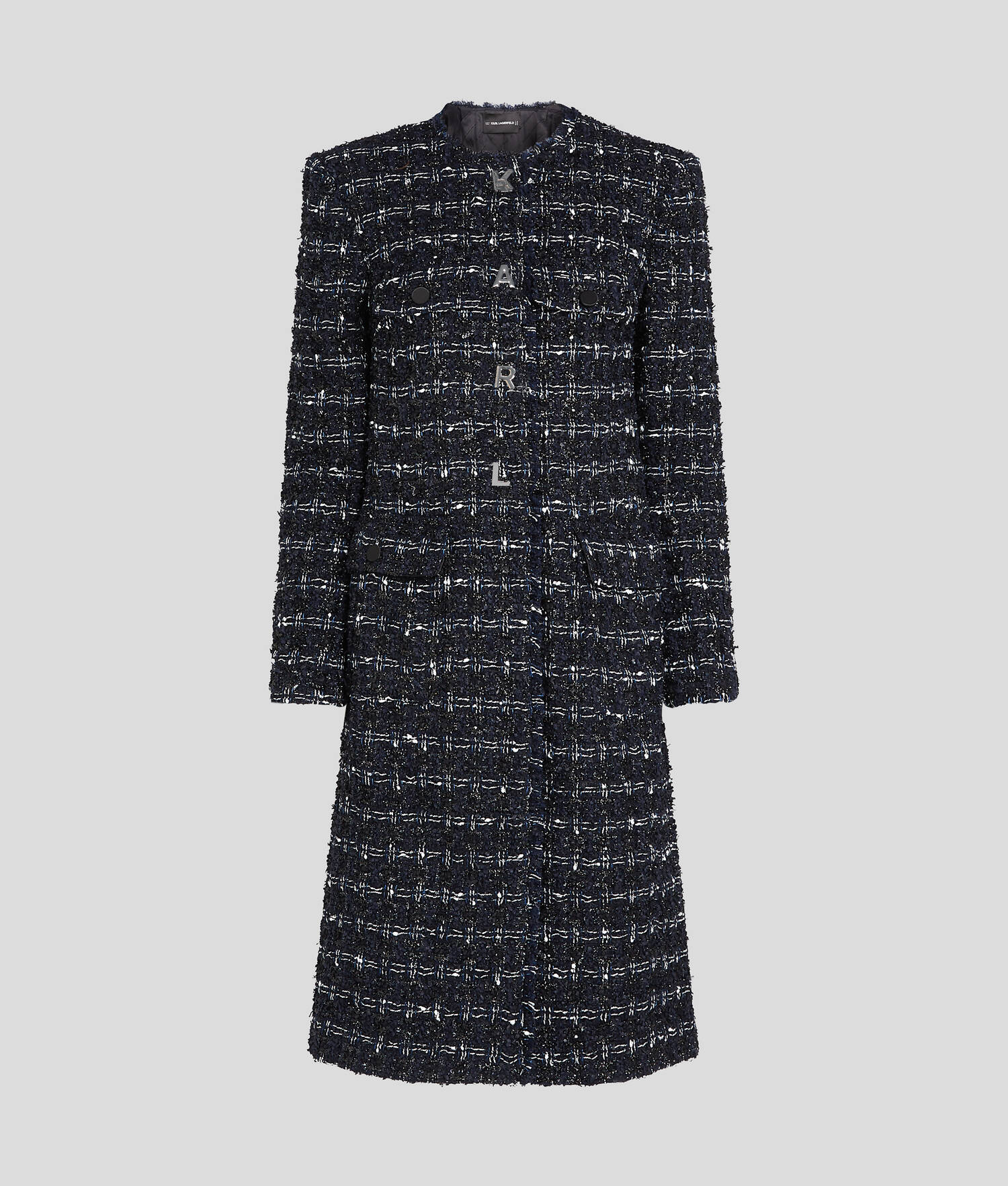 MANTEAU LONG EN BOUCLÉ - Boucle marine foncée