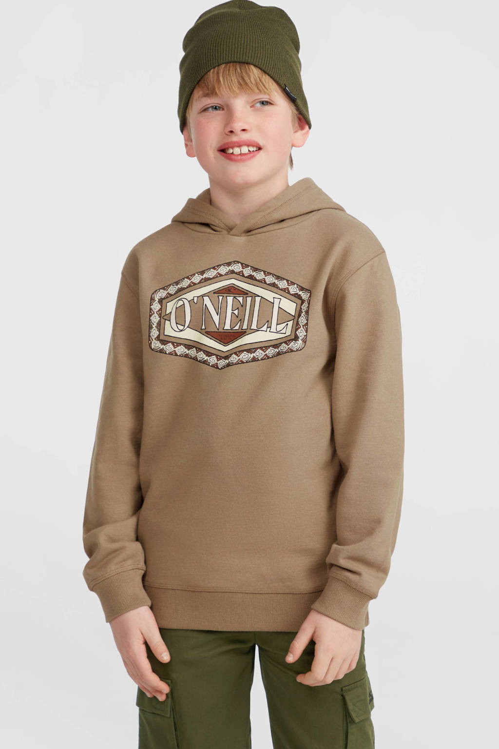 O'Neill hoodie met printopdruk lichtbruin