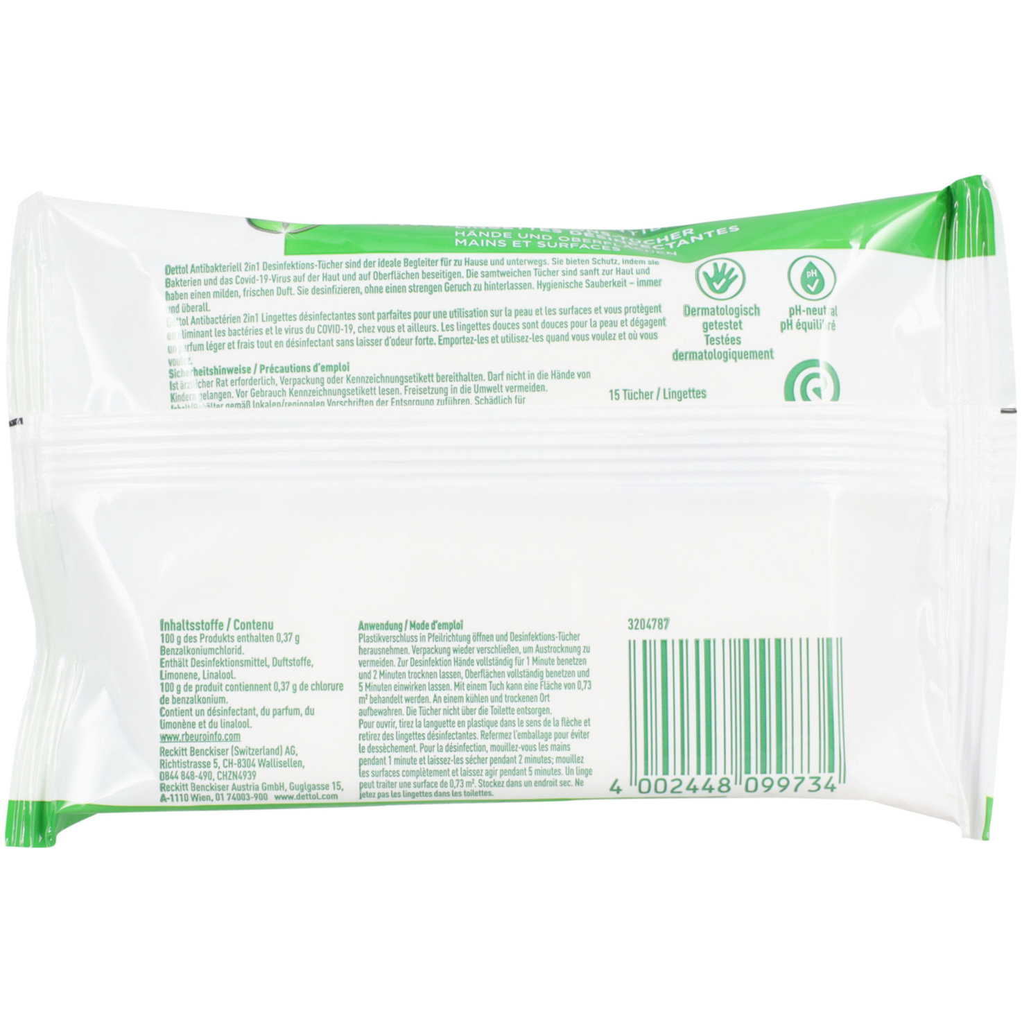 Dettol Desinfektionstücher 2in1 15 Stück