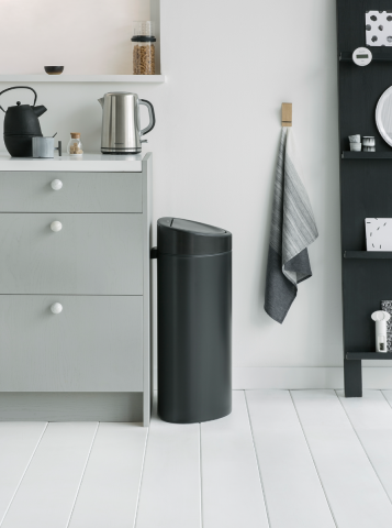 Touch Bin New afvalemmer, 40 liter, kunststof binnenemmer - Matt Black