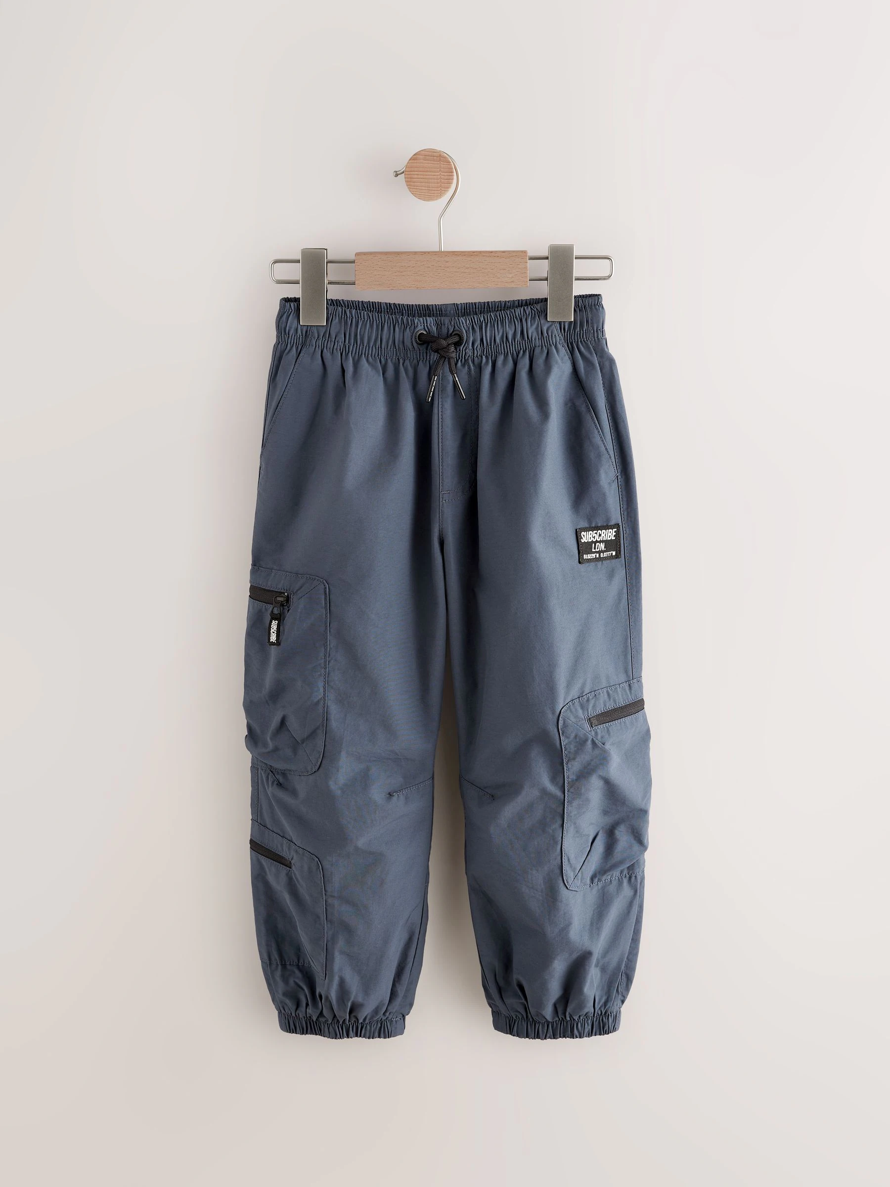 Blauw - Cargo broek met ritszak (3-16jr)