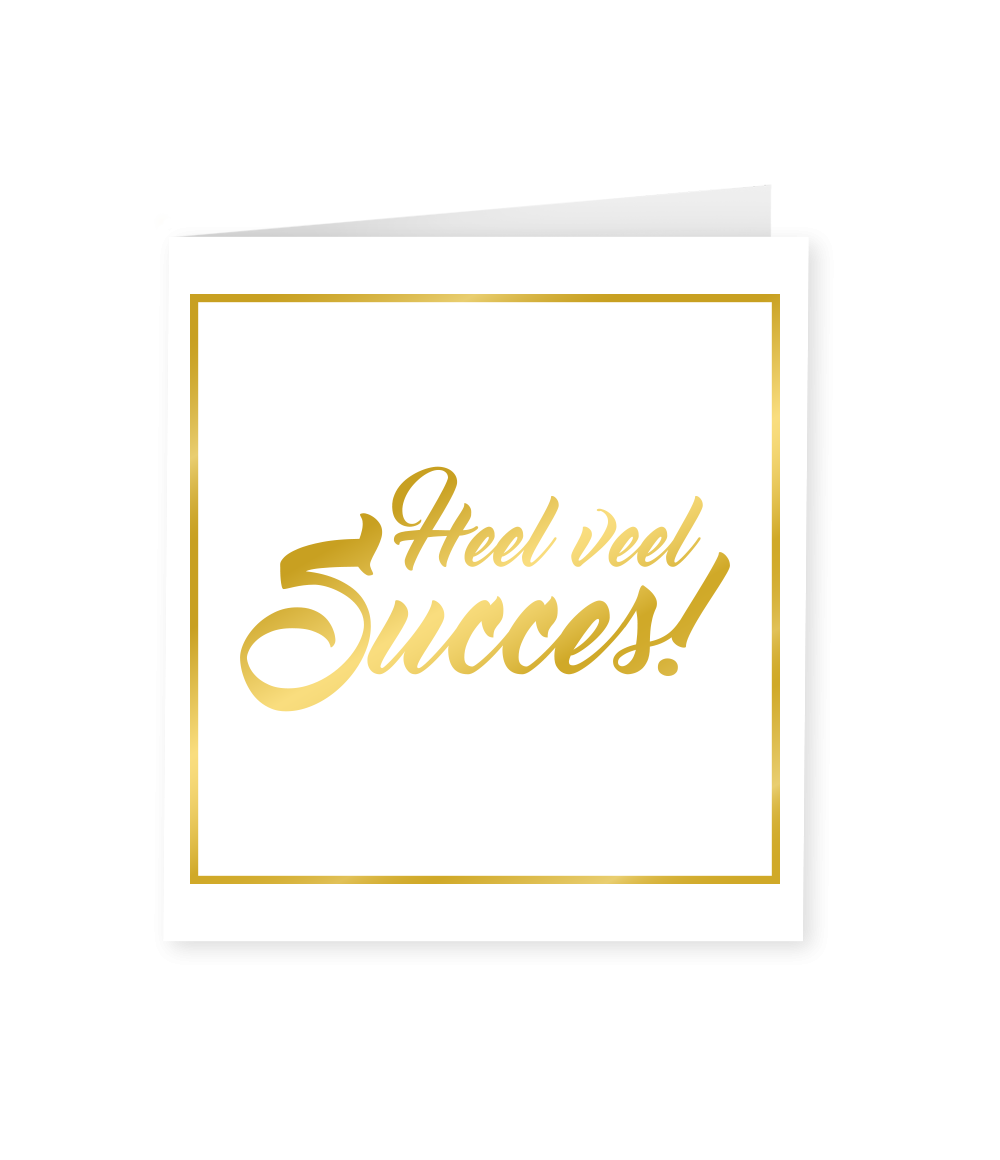 Kaart Succes Goud Wit 15cm