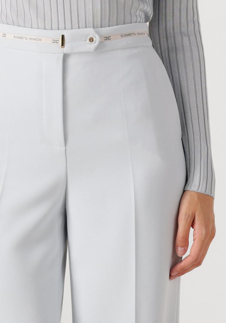 lichtblauwe elisabetta franchi wijde broek pants
