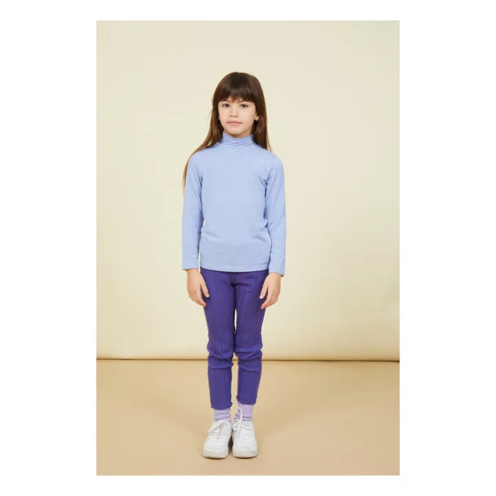 SMALLABLE BASICS Col Roulé Fille Manches Longues Jersey Laine | Bleu ciel