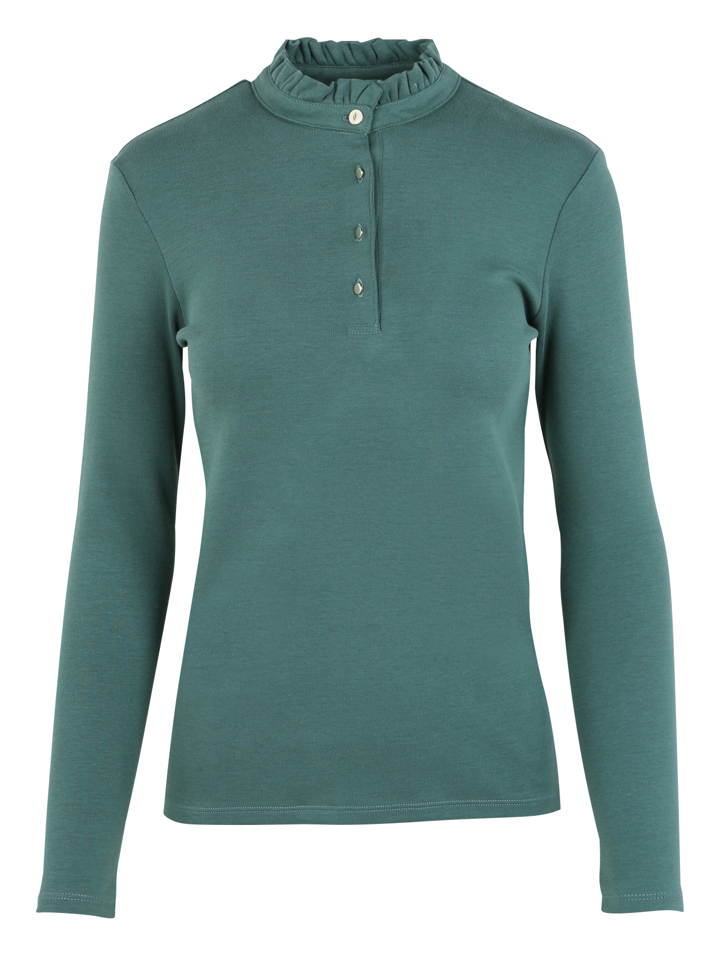 Tee-shirt col victorien en coton | Vert