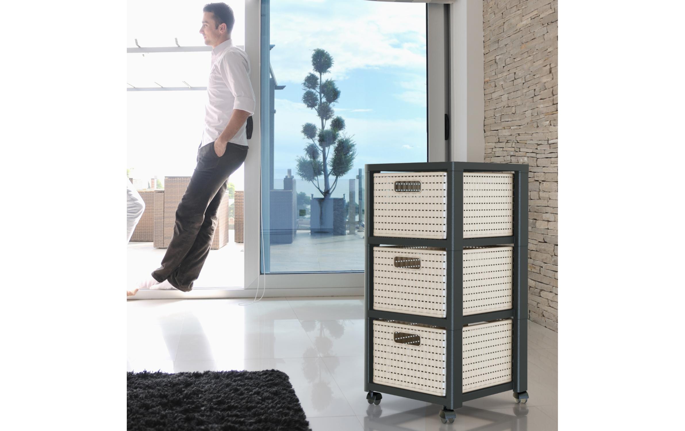 ROTHO Aufbewahrungsbox »Country 3xA4 mit Rollen«