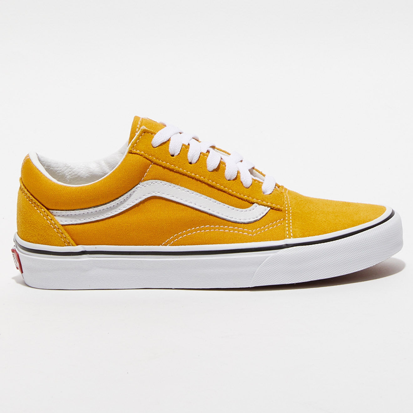 Vans Baskets en Velours de Cuir & Toile Old Skool jaunes