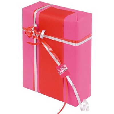 Logistipack - Papier cadeau kraft réversible - 70 cm x 50 m - 60 g/m² - rose/rouge