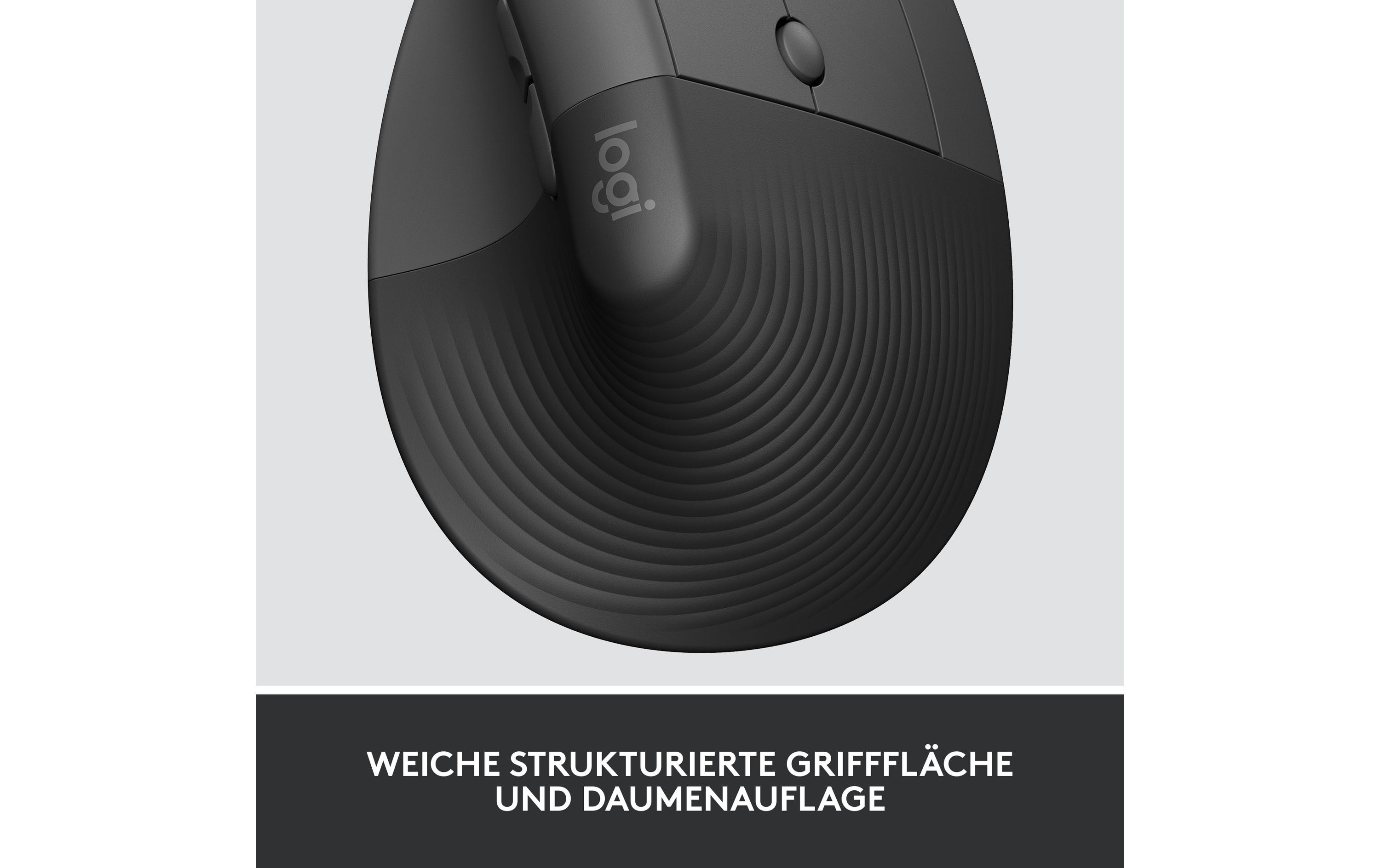 Ergonomische Maus Lift for Business GraphiteKomfortable ergonomische Maus mit vertikalem Design für kleine bis mittelgrosse Hände