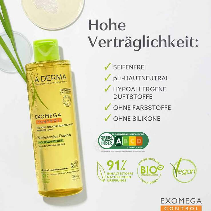 A-Derma Exomega Control Duschöl rückfettend, 200 ml