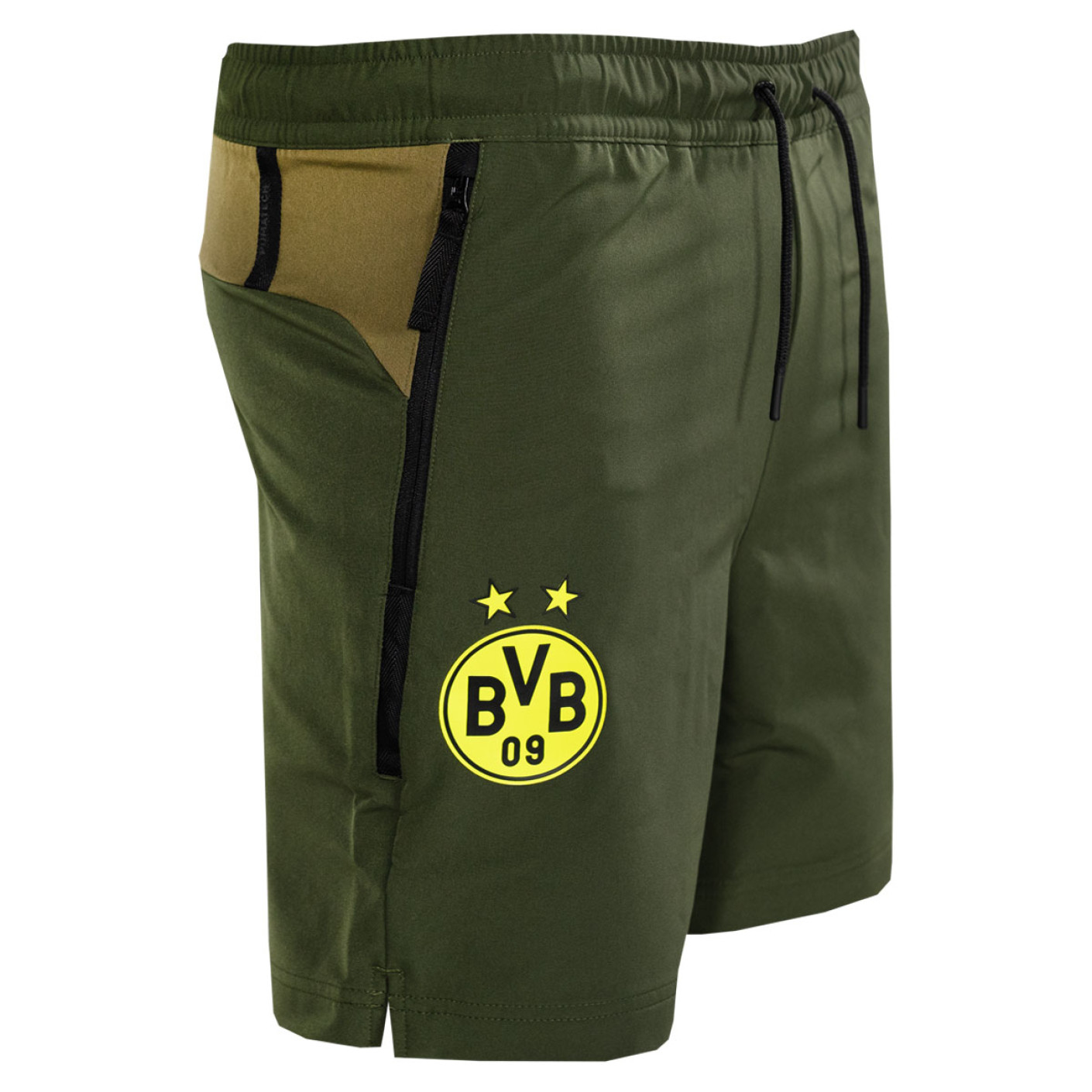 PUMA Borussia Dortmund Pumatech Broekje Woven 2024-2025 Donkergroen Olijfgroen Geel