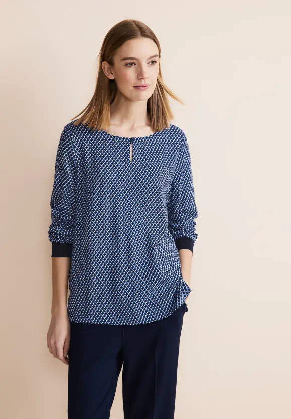 Minimalprint Bluse - light spring blue