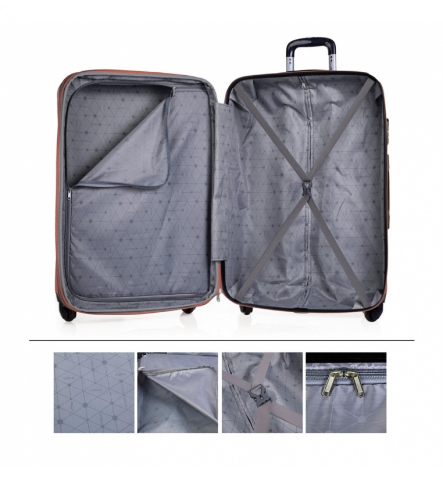 Mala de viagem rígida grande ITACA XL com 4 rodas T71570 Antracite - 76x49x30cm -