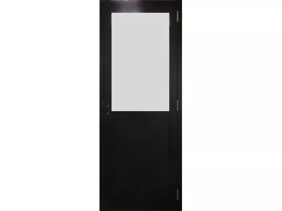 Bloc Porte Athena Noir H204 X L73 Poussant Droite Cotes Tableau +poignée Gd Menuiseries