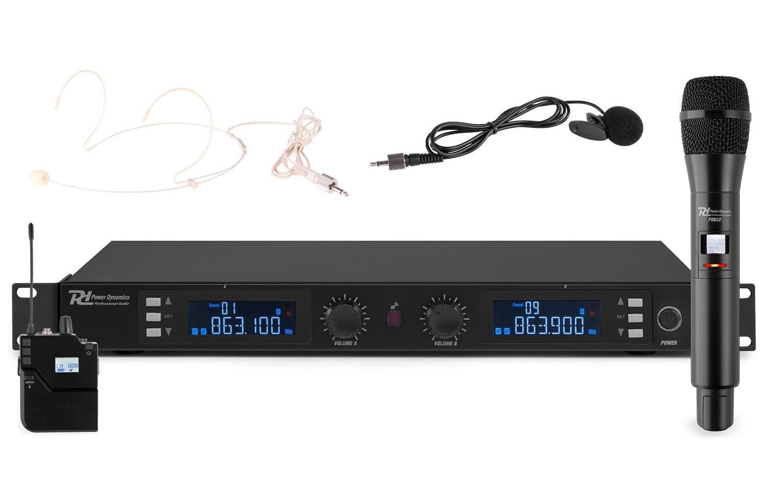 Funksystem PD632C<br>2-Kanal UHF Funkmikrofon Set Digital