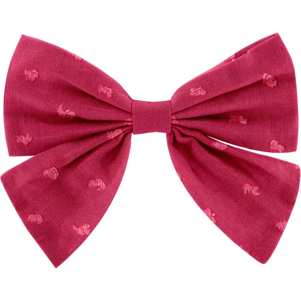 Barrette Noeud Papillon Plumetis Rose Fuchsia